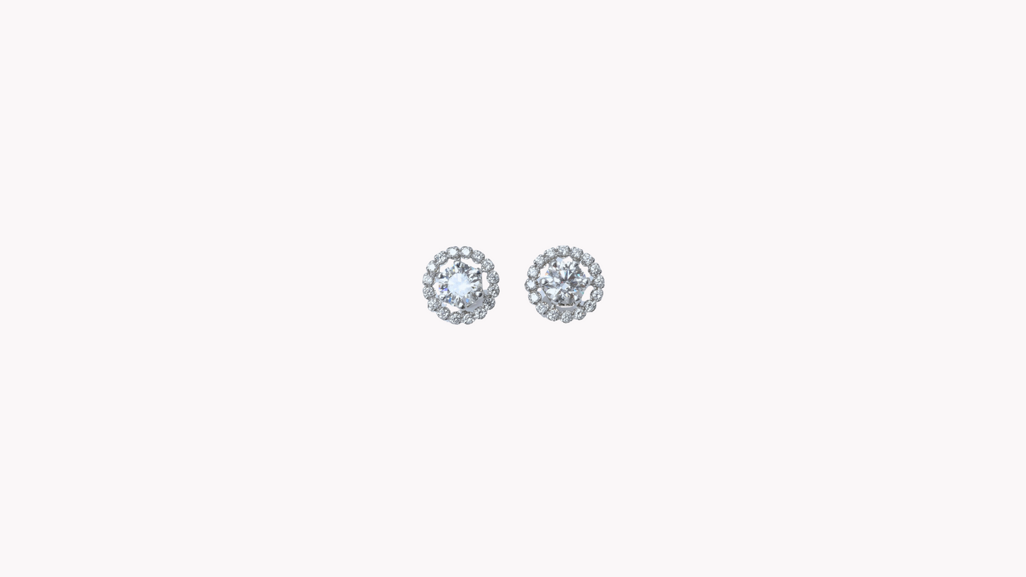 Diamond Cluster Studs K18WG_Belle Journée. 〜ベルジューネ 素敵な日〜