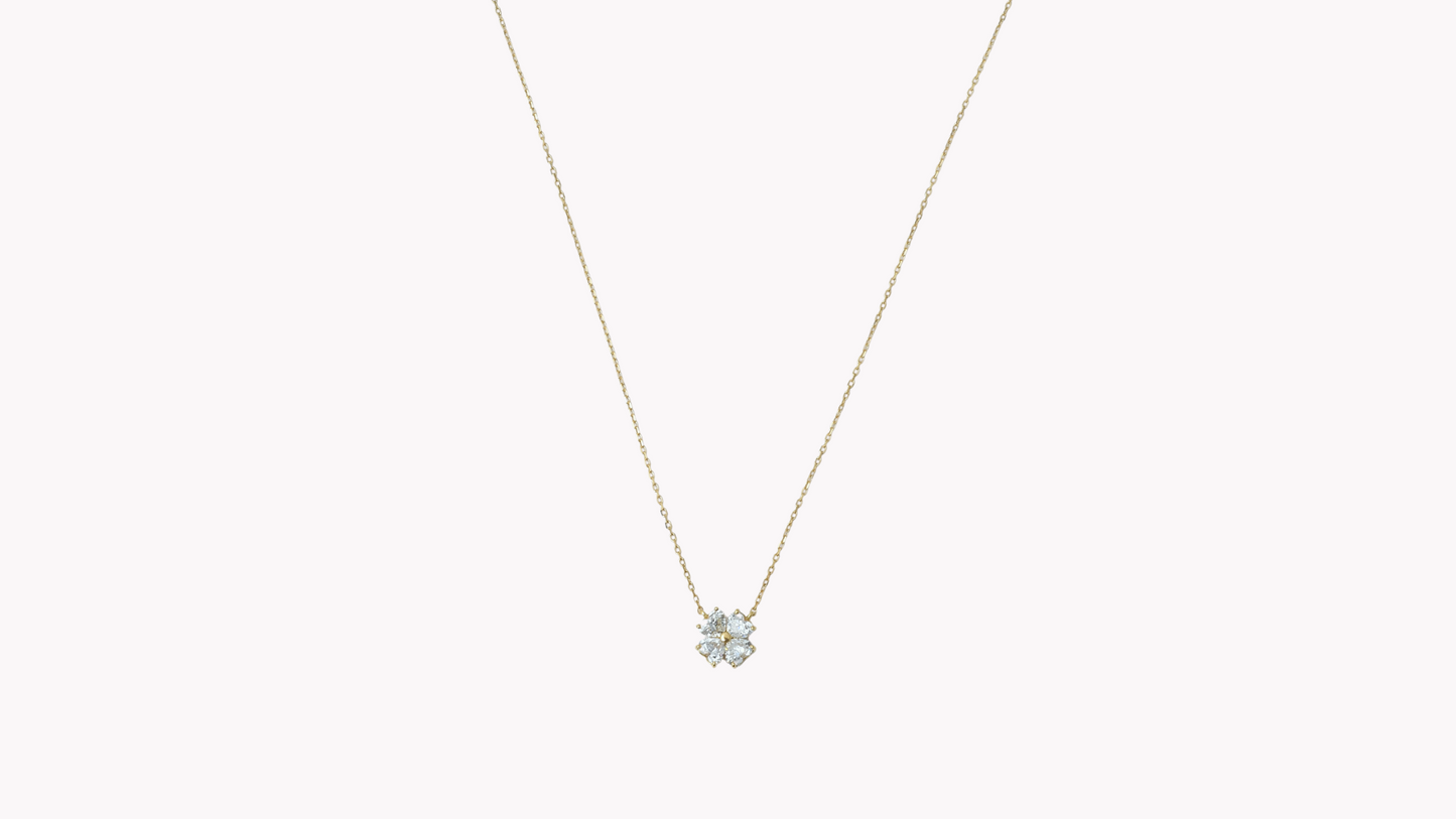 Heart Clover Diamond Necklace K18YG_Belle Journée. 〜ベルジューネ 素敵な日〜