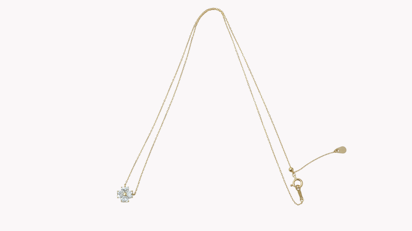 Heart Clover Diamond Necklace K18YG_Belle Journée. 〜ベルジューネ 素敵な日〜