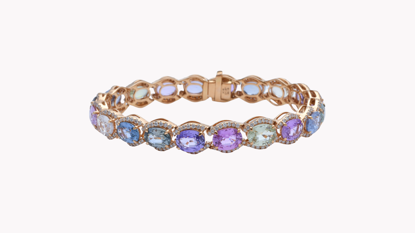 Multi-Sapphire Bracelet 18KPG_Rara Bellezza 〜ララ ベレーツァ 稀代の美〜