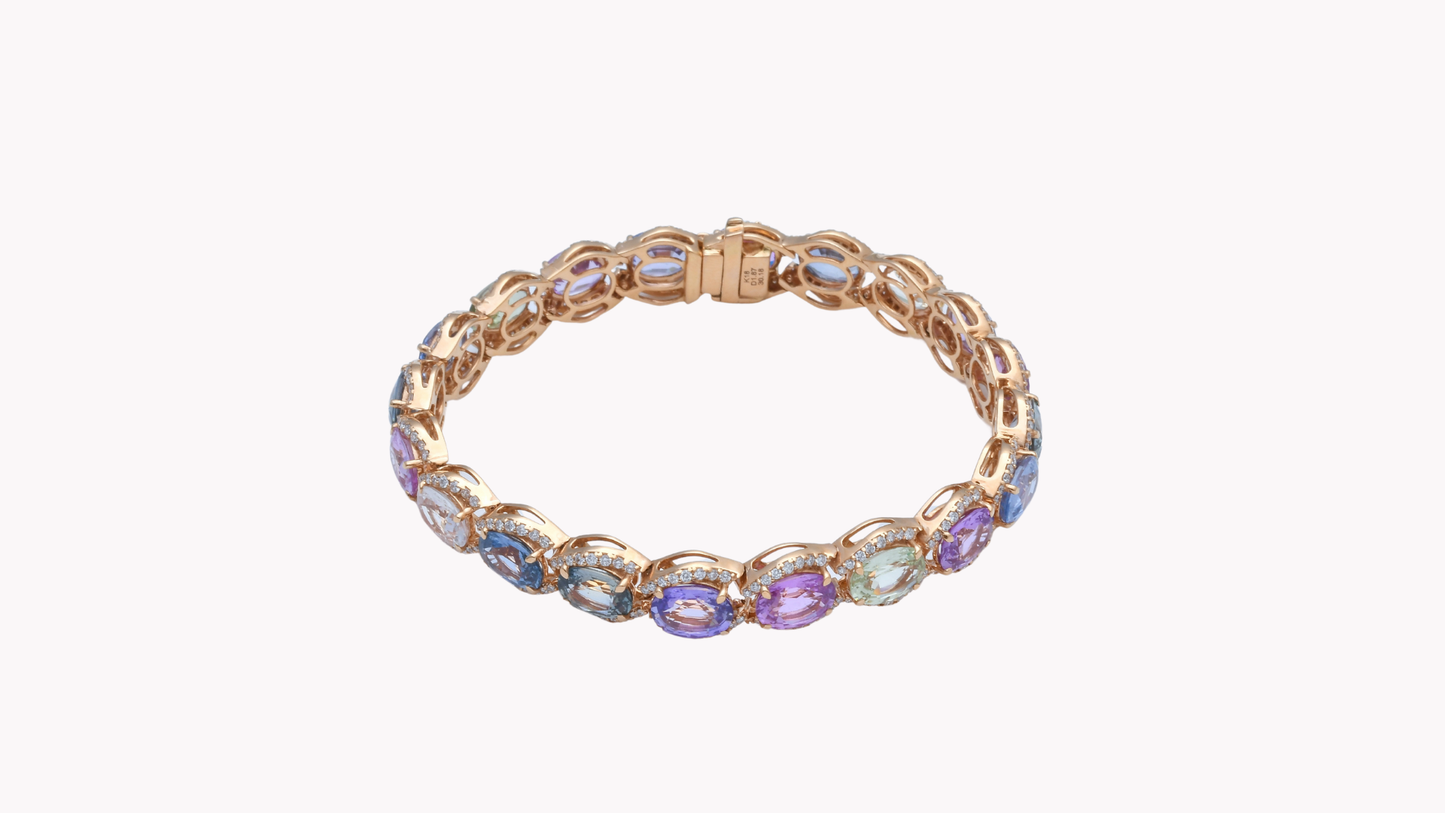 Multi-Sapphire Bracelet 18KPG_Rara Bellezza 〜ララ ベレーツァ 稀代の美〜