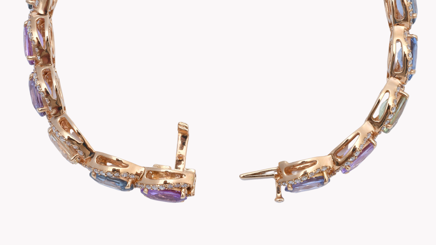 Multi-Sapphire Bracelet 18KPG_Rara Bellezza 〜ララ ベレーツァ 稀代の美〜