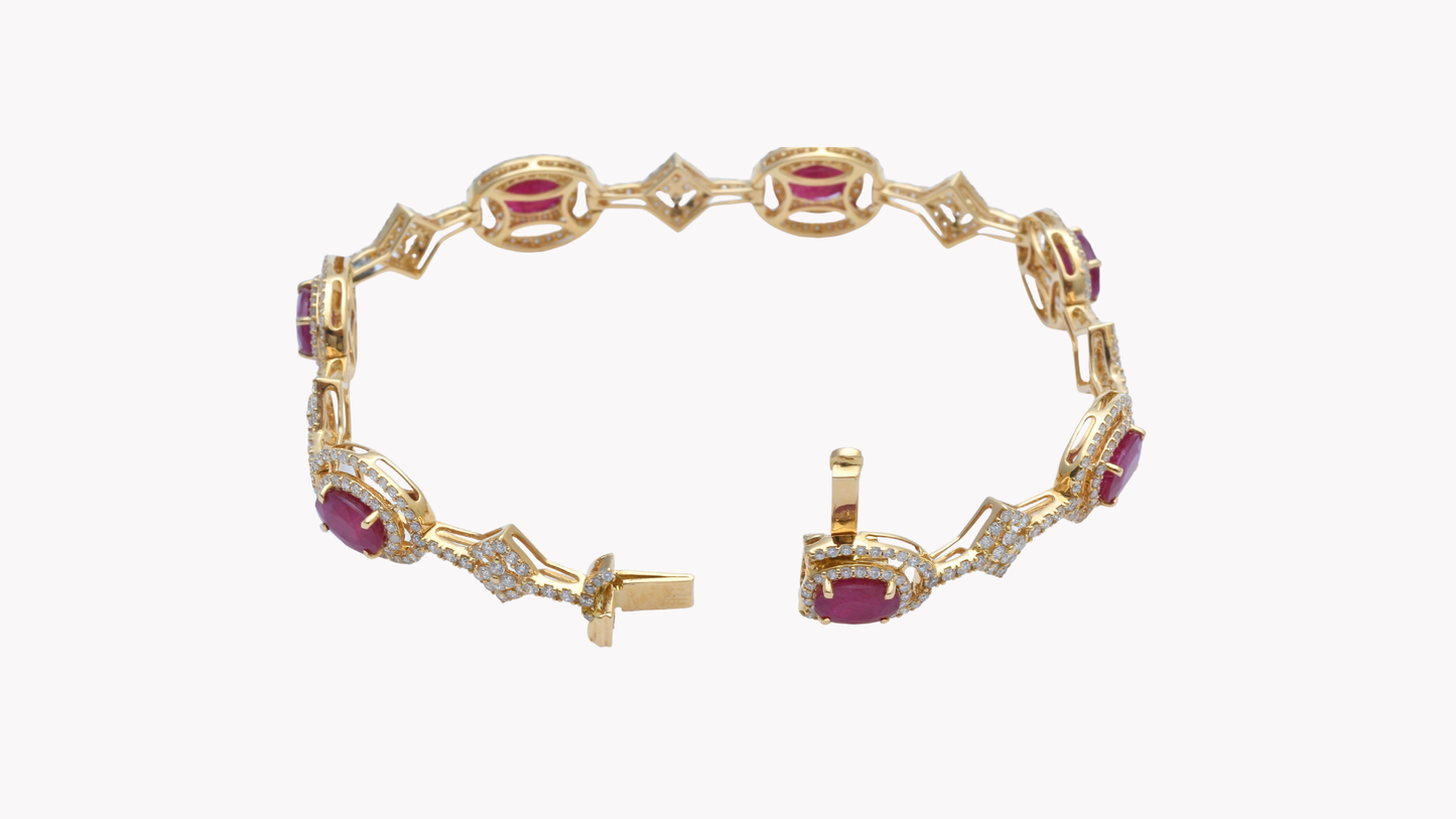 Ruby Oval Bracelet K18YG_Rara Bellezza 〜ララ ベレーツァ 稀代の美〜