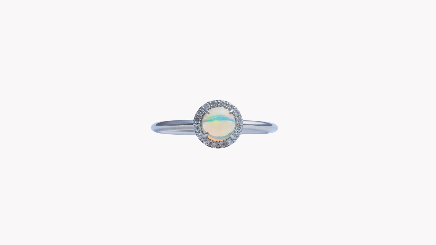 Pt900 エチオピアオパール0.30up/D0.07 R_My First Jewelry マイファーストジュエリー