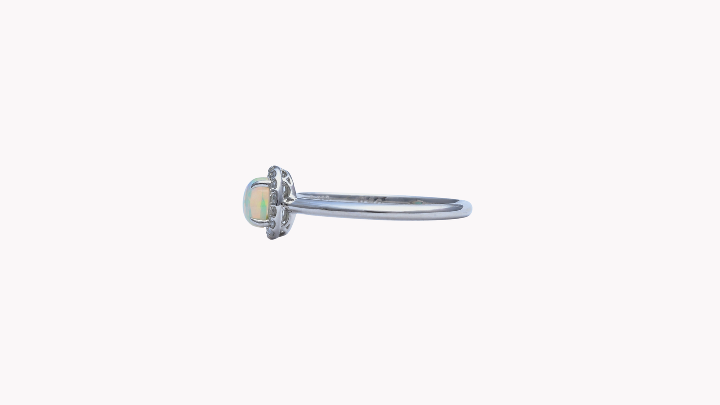 Pt900 エチオピアオパール0.30up/D0.07 R_My First Jewelry マイファーストジュエリー