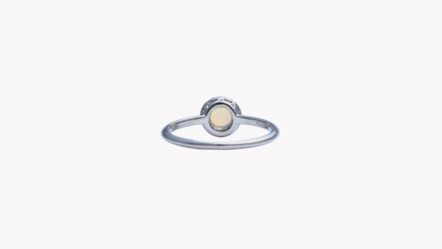 Pt900 エチオピアオパール0.30up/D0.07 R_My First Jewelry マイファーストジュエリー