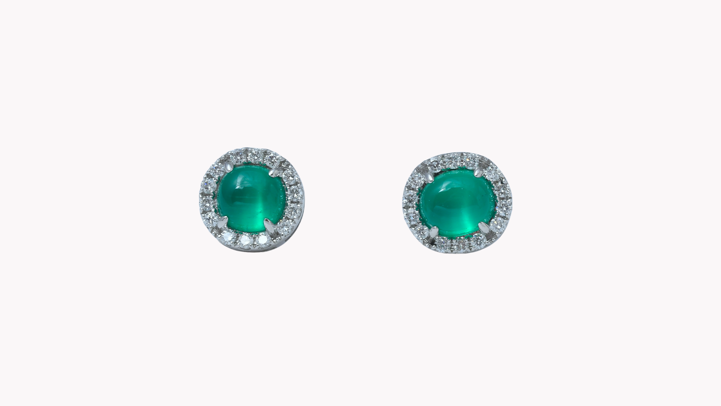 Emerald Cat’s-Eye Earrings Pt900_J Superlative 〜ジェイスパーラティブ 最上級の輝き〜