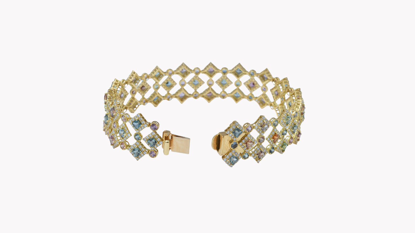 Color-Sapphire Wide Bracelet K18_J Superlative 〜ジェイスパーラティブ 最上級の輝き〜