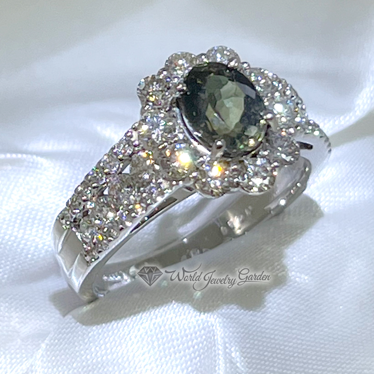 紫翠玉 1.25 克拉戒指,带有 GIA 真品证书 贵族象征 wi0006