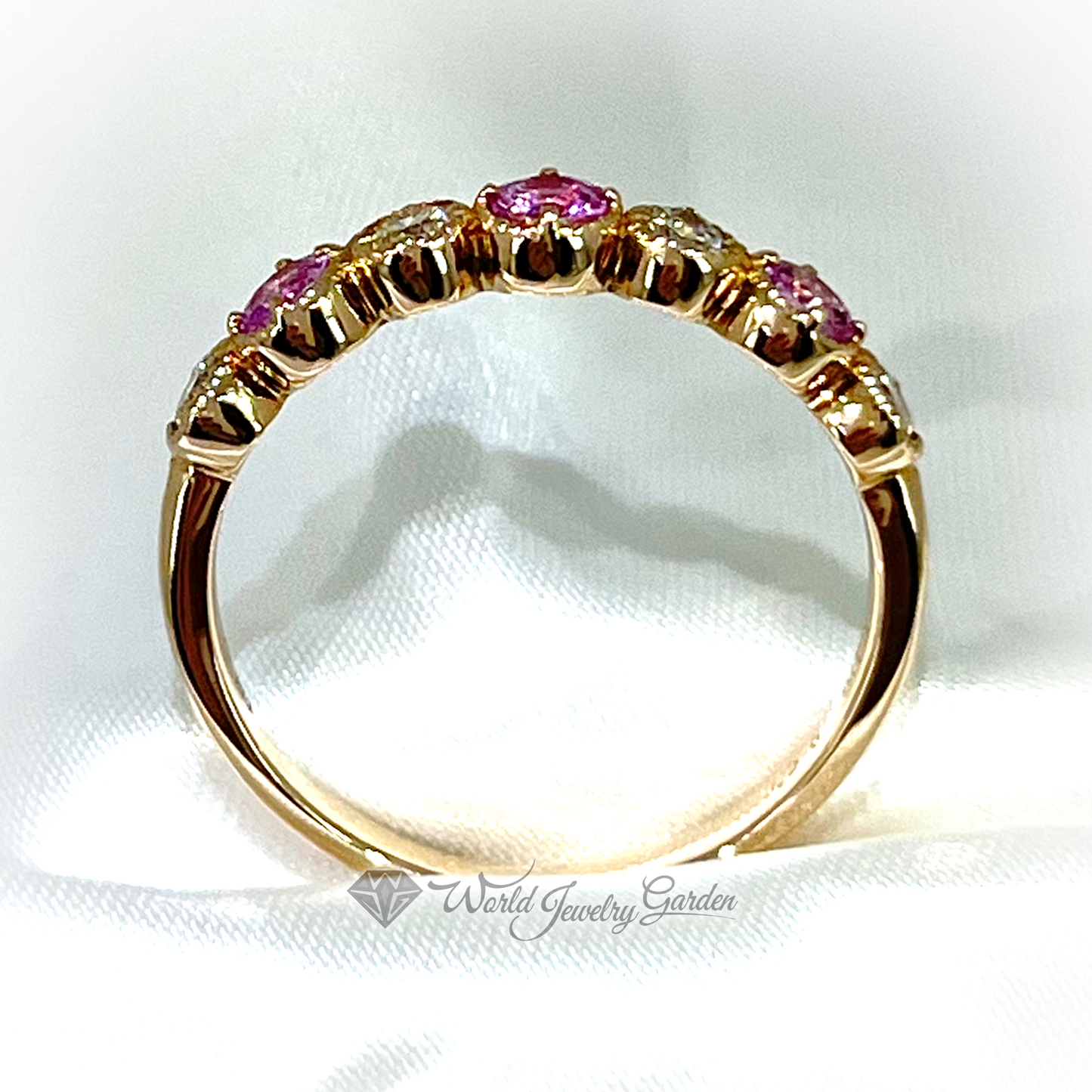 粉红蓝宝石0.36克拉钻石0.210克拉组合戒指日本First Century~日本First Century~ ws00010153092