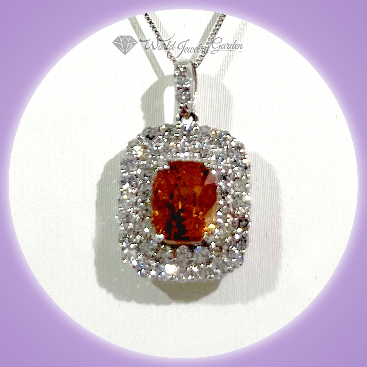 橙色蓝宝石 1.55 克拉项链,带 GIA 真品证书 Symbol of Noble ~Symbol of Noble~ wi0006