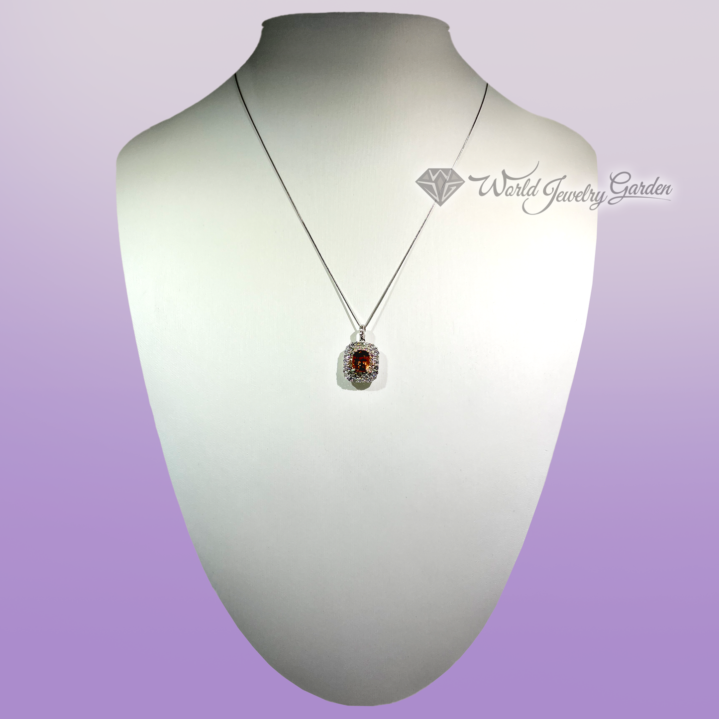 橙色蓝宝石 1.55 克拉项链,带 GIA 真品证书 Symbol of Noble ~Symbol of Noble~ wi0006