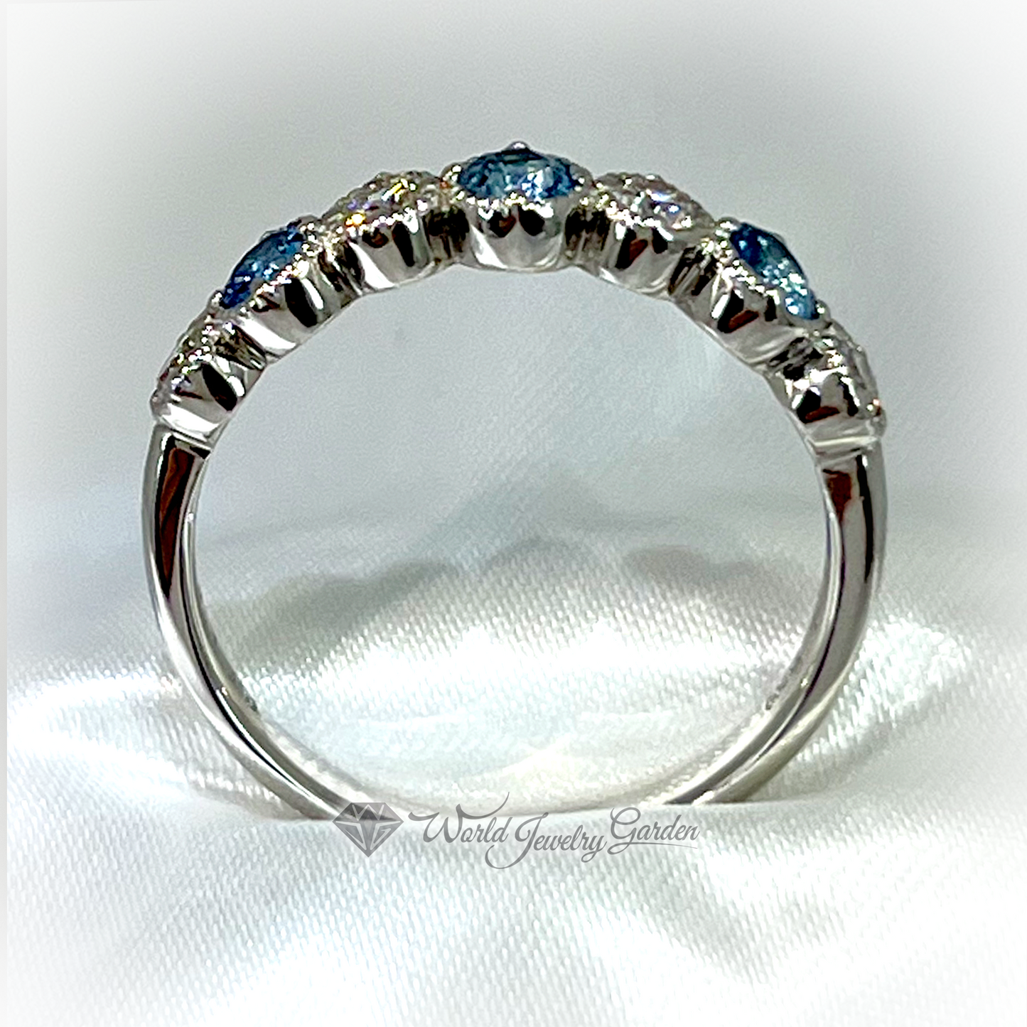 海蓝宝石 0.29 克拉 钻石 0.220 克拉组合戒指 日本 First Century ~Japan First Century~ ws00020152843