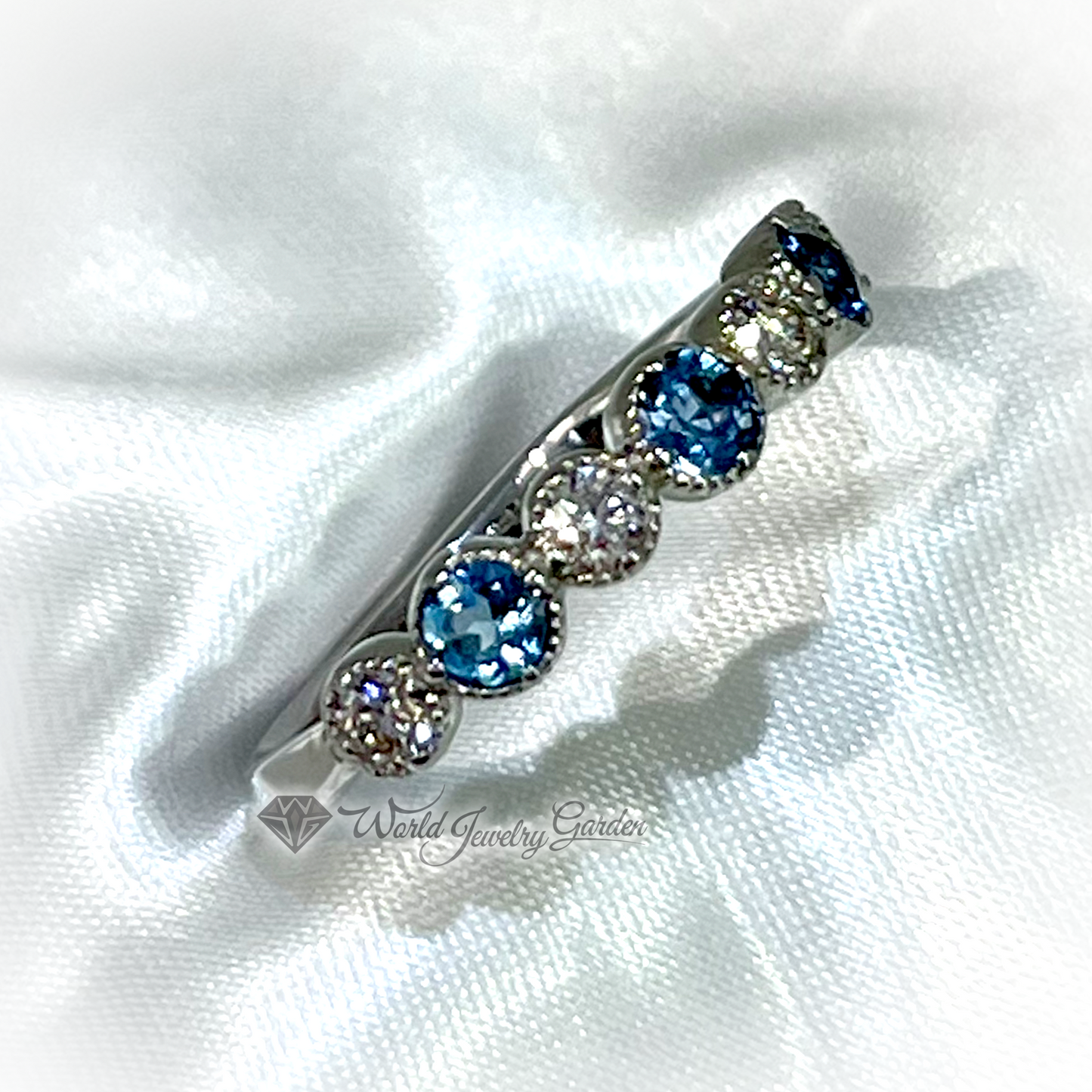海蓝宝石 0.29 克拉 钻石 0.220 克拉组合戒指 日本 First Century ~Japan First Century~ ws00020152843