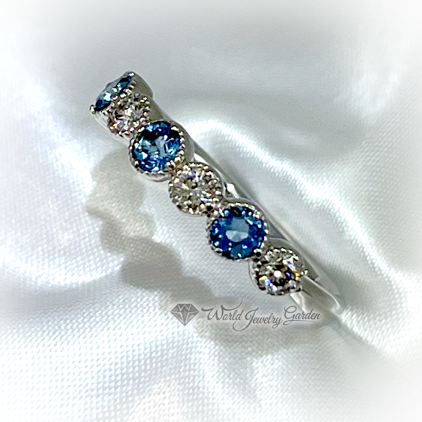 海蓝宝石 0.29 克拉 钻石 0.220 克拉组合戒指 日本 First Century ~Japan First Century~ ws00020152843