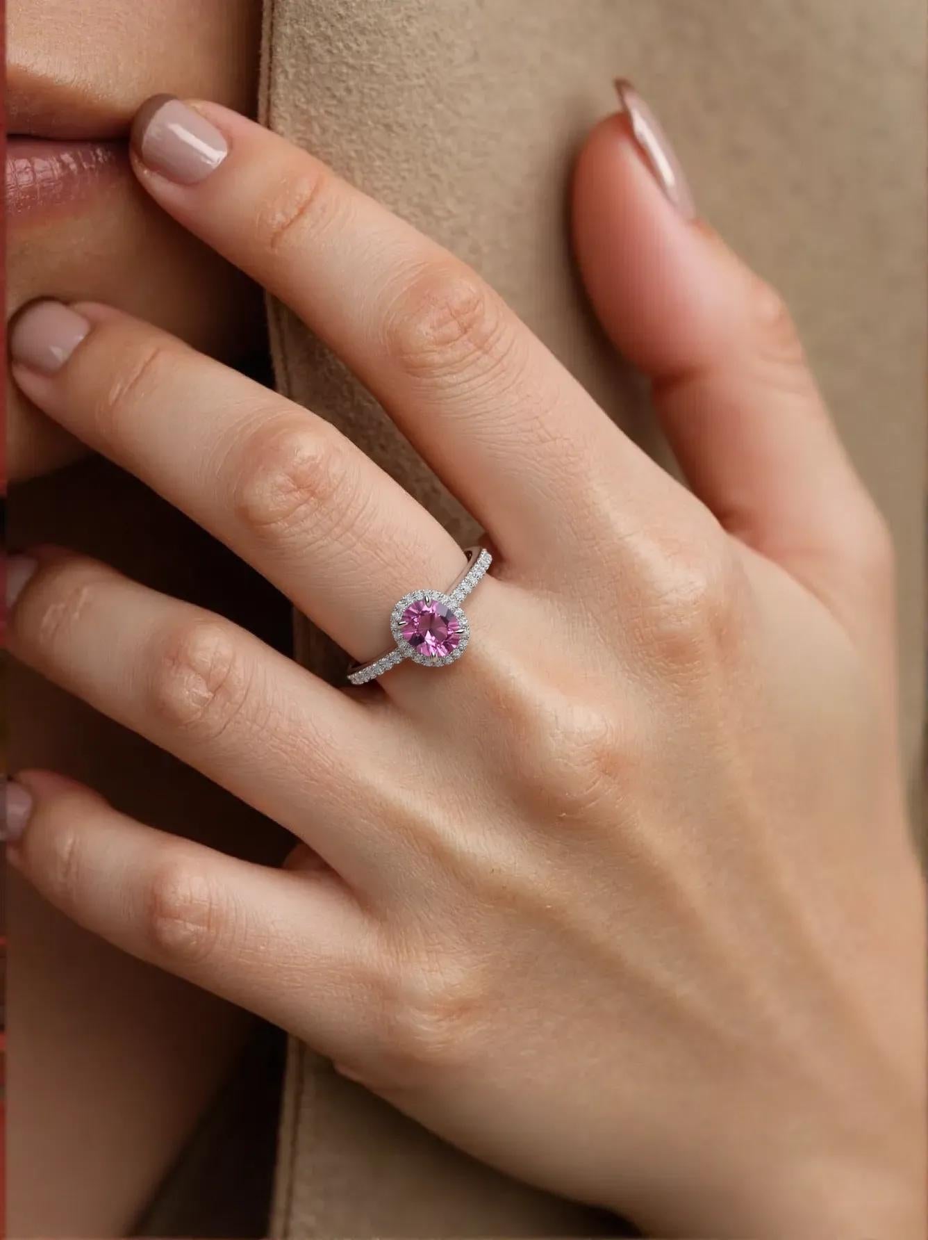 Padparacha Solitaire Pt900 1.075 ct