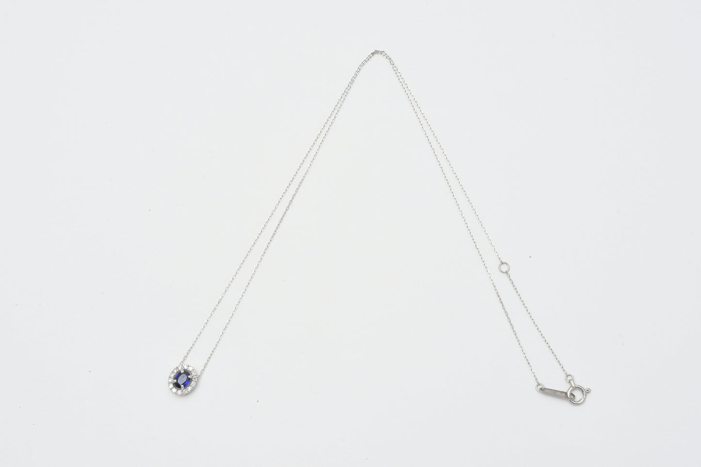 Sapphire & Diamond Pendant Necklace Pt900_My First Jewelry マイファーストジュエリー