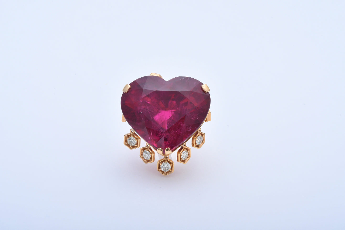 Rubellite & Diamond Ring K18YG