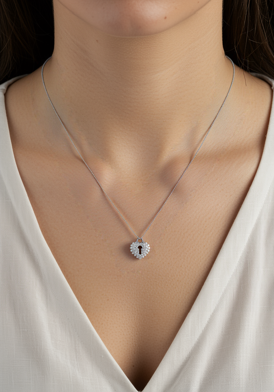 Heart Lock Diamond Necklace – ハートロック ダイヤモンドネックレス_NICE SPAKLE~ ナイス スパークル 素敵な輝き~