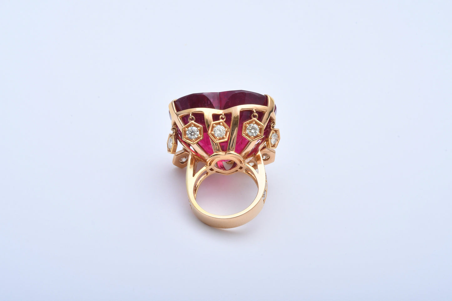 Rubellite & Diamond Ring K18YG