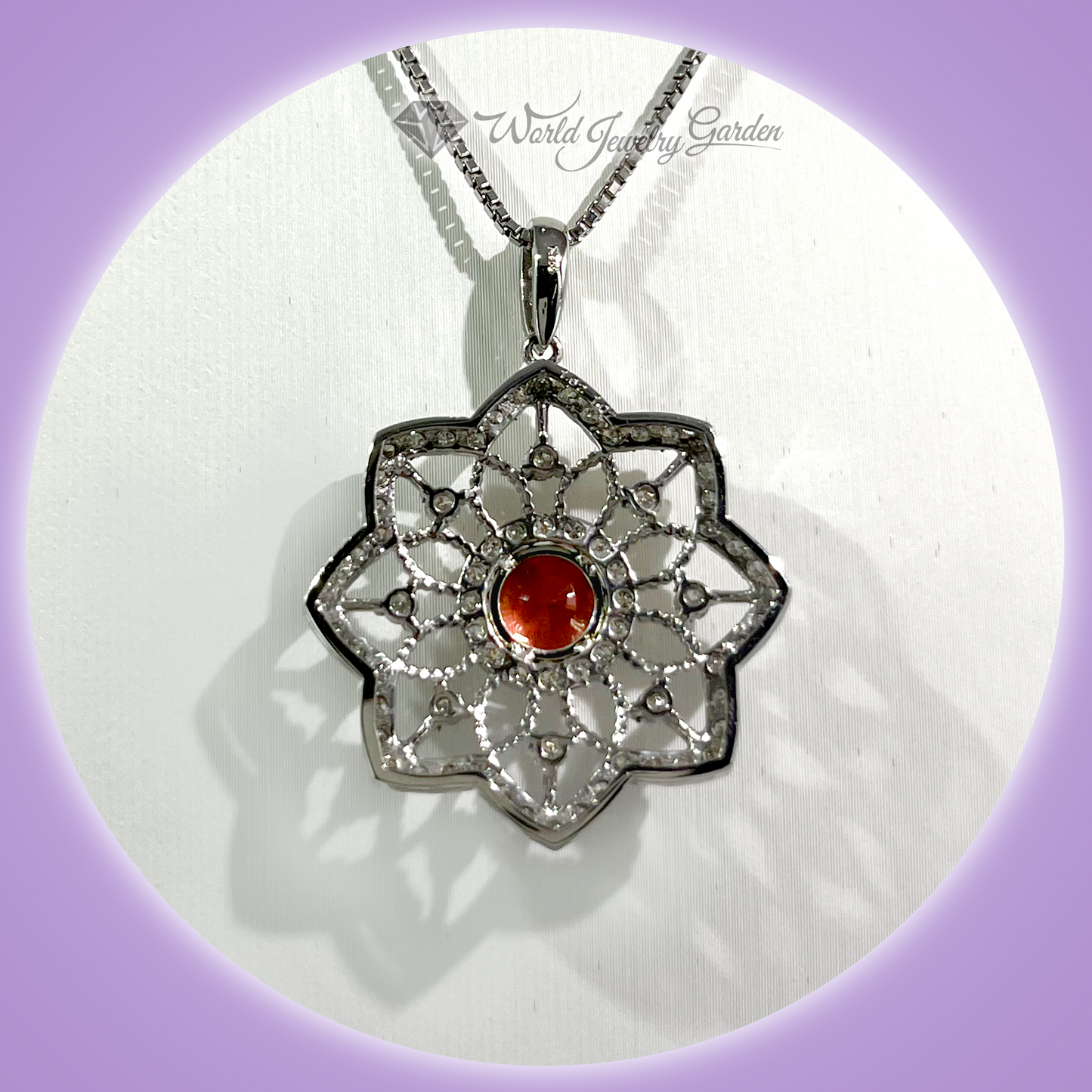 帕帕拉恰蓝宝石 1.62 克拉项链,附有 EGL 真品证书 Symbol of Noble ~Symbol of Noble~ wi0018