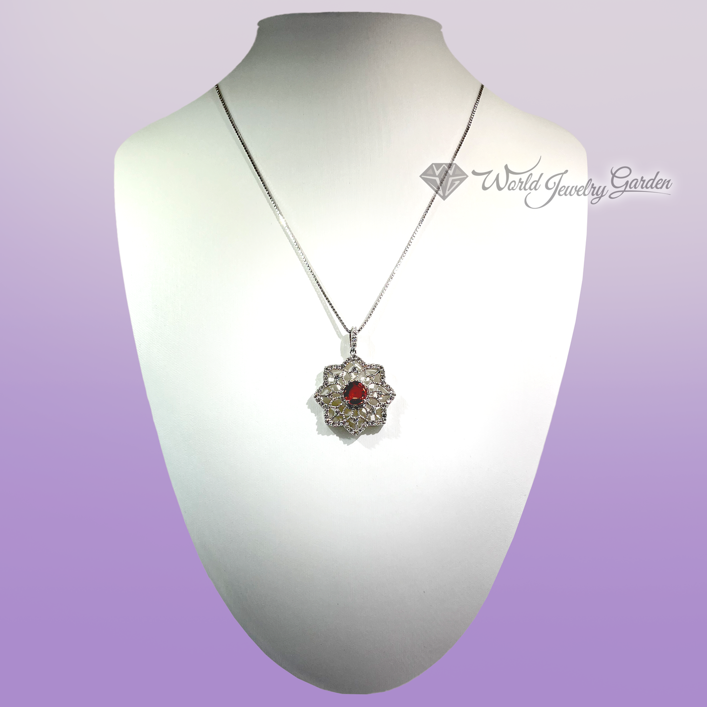 帕帕拉恰蓝宝石 1.62 克拉项链,附有 EGL 真品证书 Symbol of Noble ~Symbol of Noble~ wi0018