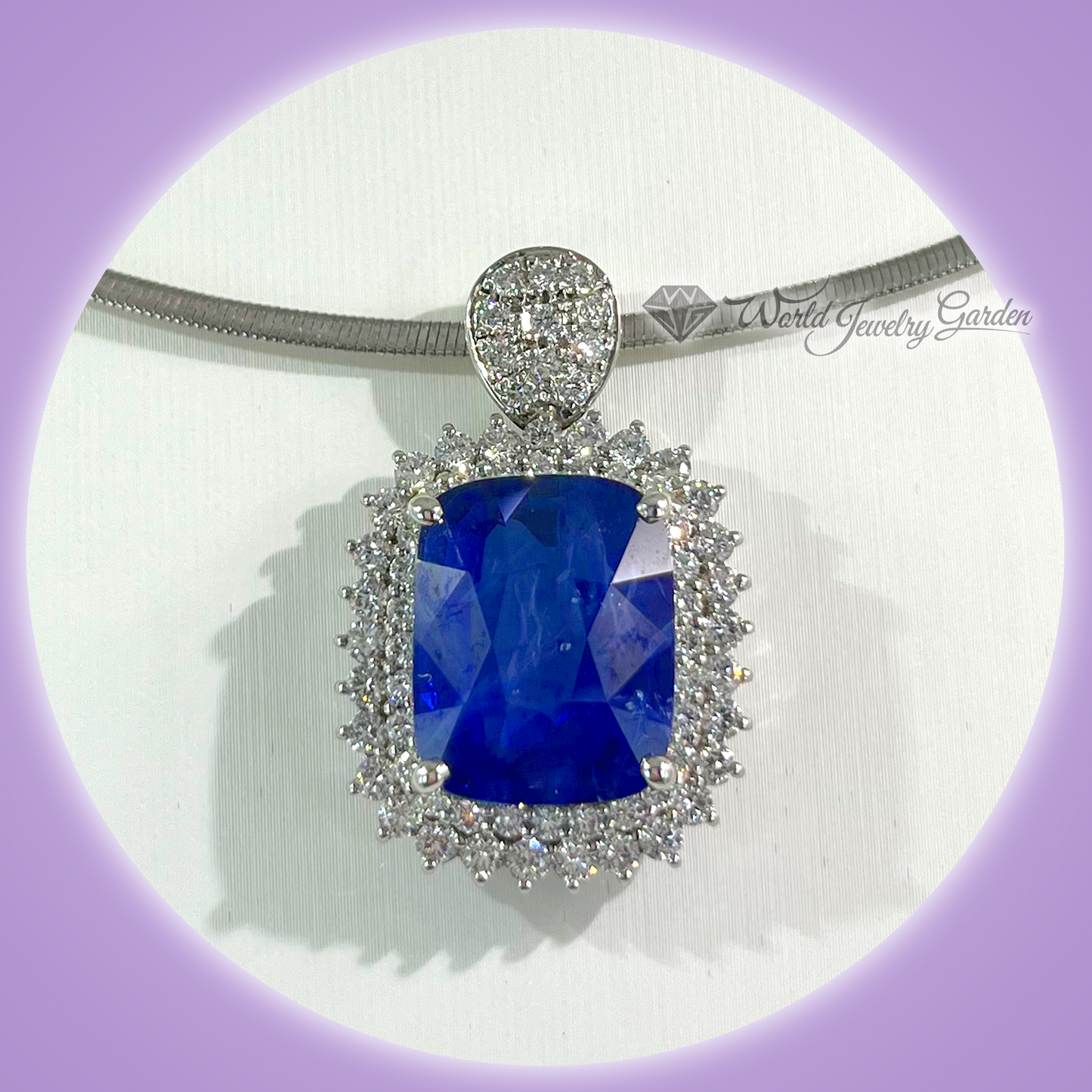 蓝色蓝宝石 15.10 克拉项链,带 CGL 真品证书 Symbol of Noble ~Symbol of Noble~ wi0019