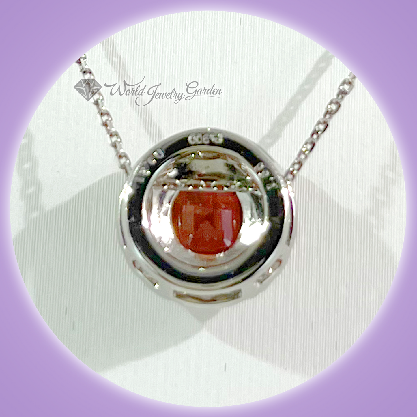 帕帕拉恰蓝宝石 1.36 克拉项链,带 JGSI 真品证书 Symbol of Noble ~Symbol of Noble~ wi0027