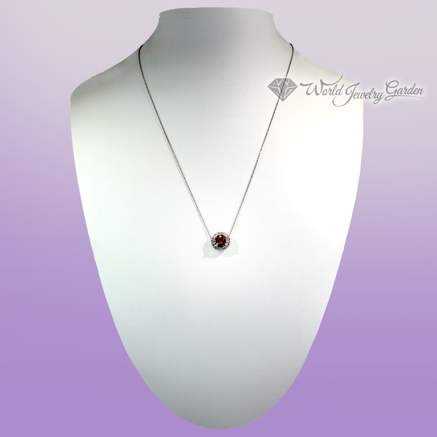 帕帕拉恰蓝宝石 1.36 克拉项链,带 JGSI 真品证书 Symbol of Noble ~Symbol of Noble~ wi0027