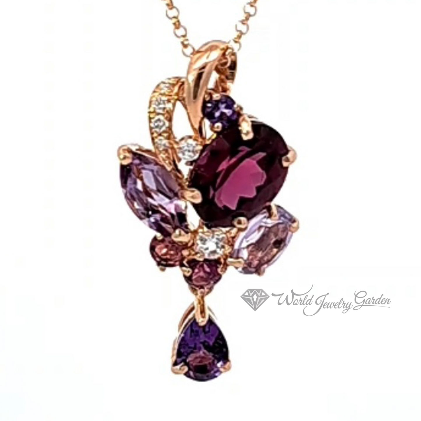 混合宝石项链 K18 玫瑰金 Luce Delicata ~Luce Delicata 温柔光芒 ~ wmt0005441224-01782