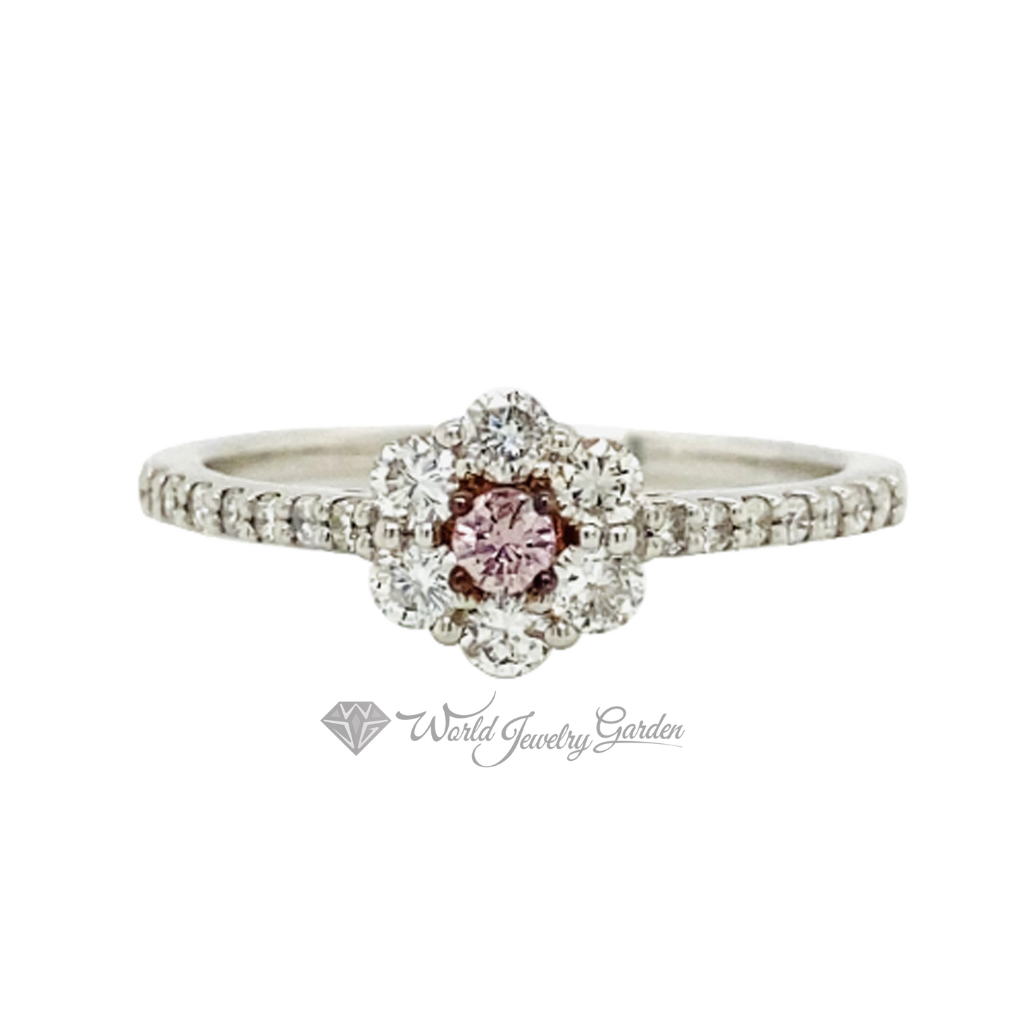 ダイアモンドフラワーリング 0.064カラット FANCY INTENSE PINK Fancy Vivid Color Diamonds~ファンシービビッドカラーダイアモンズ~ wr0013JRT0026