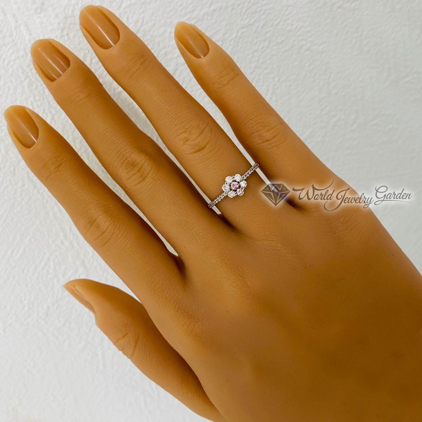 ダイアモンドフラワーリング 0.064カラット FANCY INTENSE PINK Fancy Vivid Color Diamonds~ファンシービビッドカラーダイアモンズ~ wr0013JRT0026