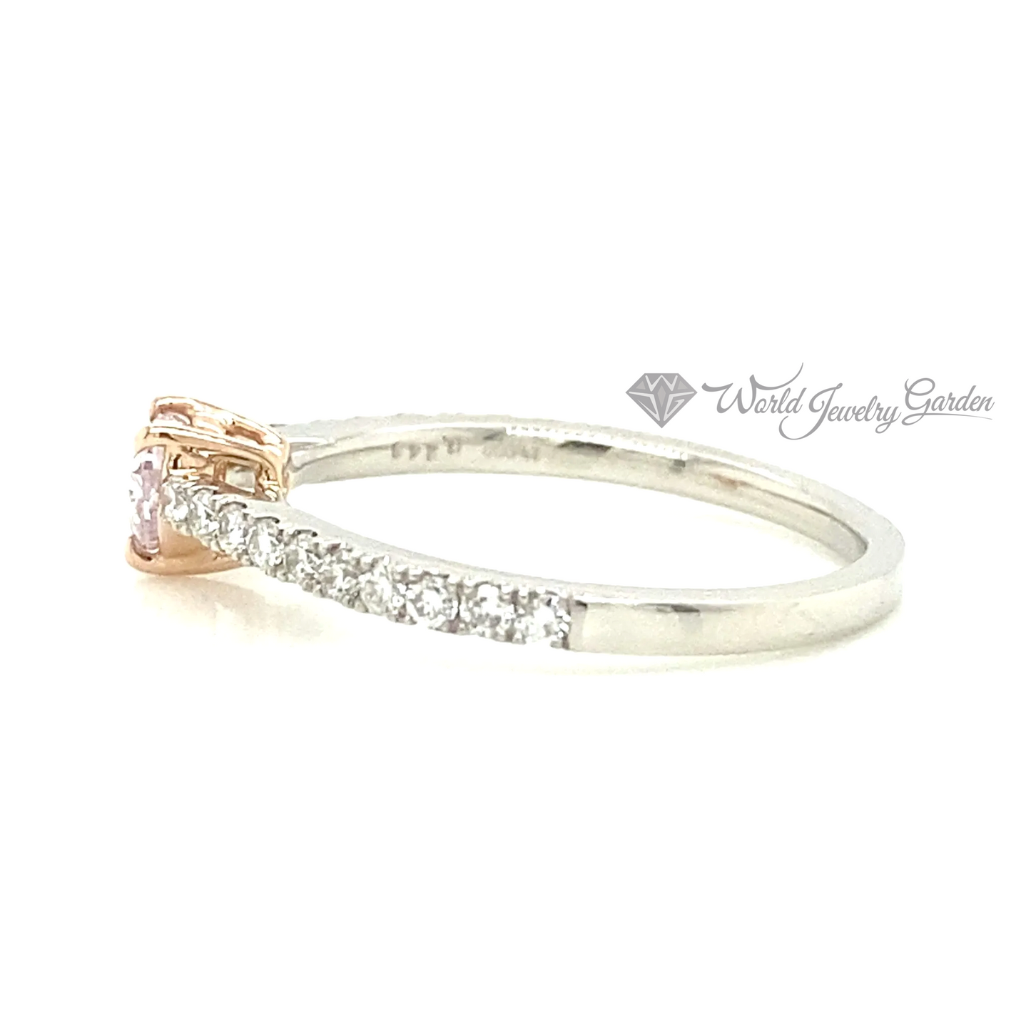 ダイアモンドフラワーリング 0.027カラット FANCY Light PURPLISH PINK Fancy Vivid Color Diamonds~ファンシービビッドカラーダイアモンズ~ wr0014JRT0043