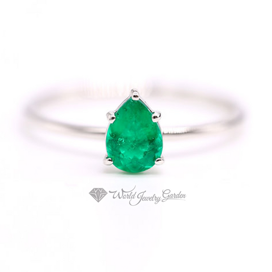 Emerald 0.58 carat ring Valuable Color Stones wc0026OSCE-R0002 