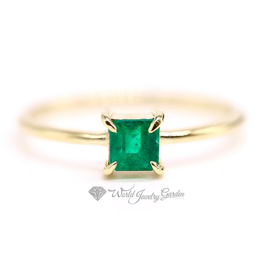 Emerald 0.37 carat ring Valuable Color Stones wc0027OSCE-R0003 