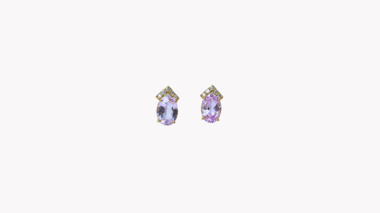 Pink Topaz Drop Earrings K18YG_Belle Journée. 〜ベルジューネ 素敵な日〜