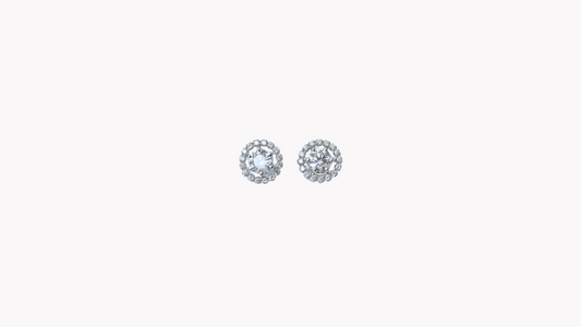 Diamond Cluster Studs K18WG_Belle Journée. 〜ベルジューネ 素敵な日〜
