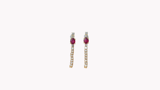 Ruby & Diamond Dangle Earrings K18YG_Belle Journée. 〜ベルジューネ 素敵な日〜