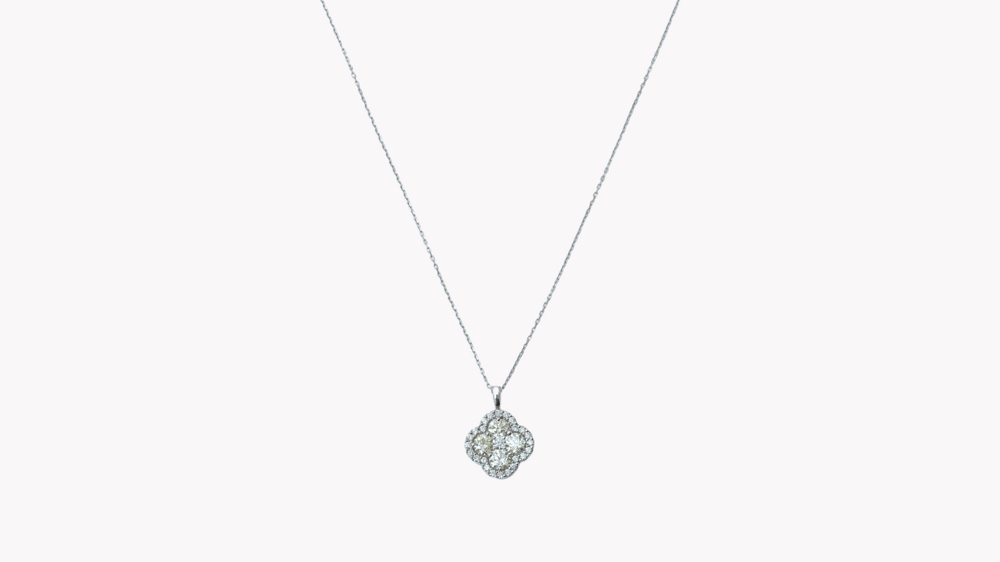 Cushion Halo Diamond Necklace K18WG_Belle Journée. 〜ベルジューネ 素敵な日〜