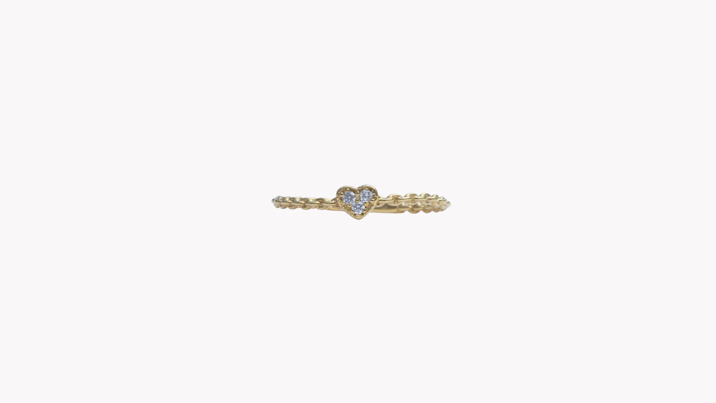 K10YGP D0.03ct ハートチェーンタイプ_My First Jewelry マイファーストジュエリー