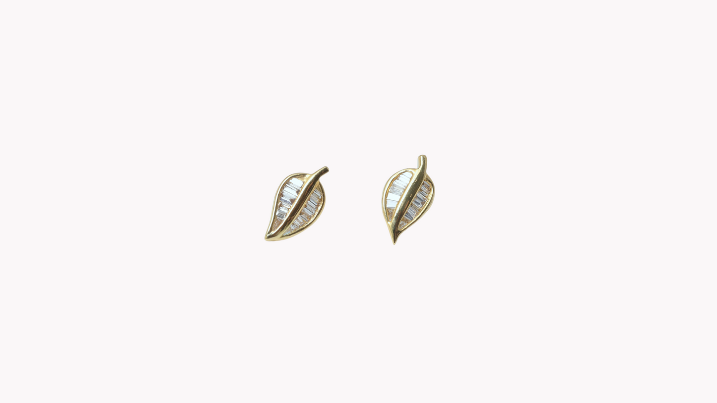 Leaf Pavé Earrings K18YG_Belle Journée. 〜ベルジューネ 素敵な日〜