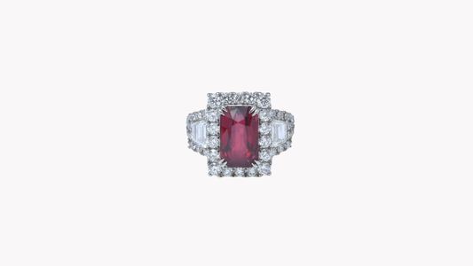No-Heat Pigeon Ruby Halo Ring_J Superlative 〜ジェイスパーラティブ 最上級の輝き〜