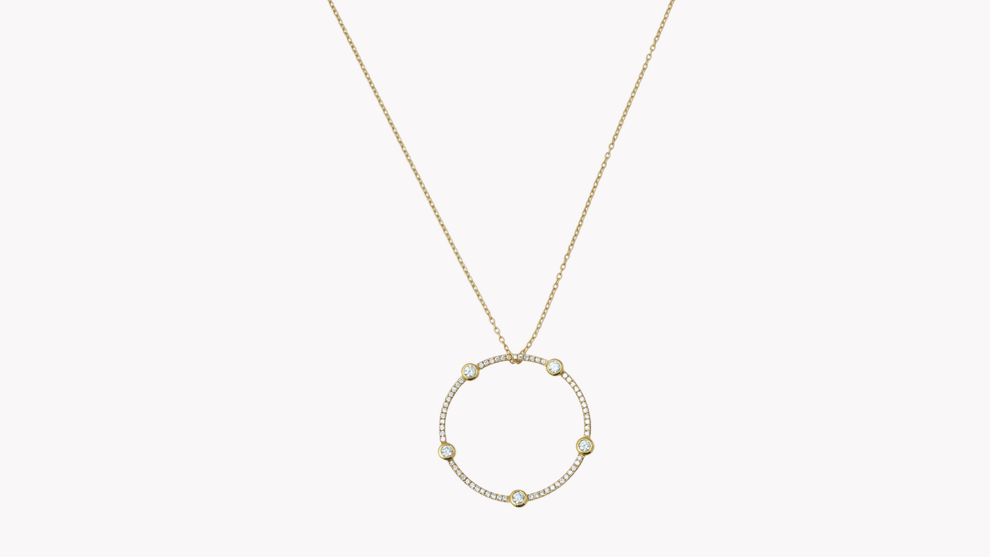 Octagon Halo Diamond Necklace K18YG_Belle Journée. 〜ベルジューネ 素敵な日〜