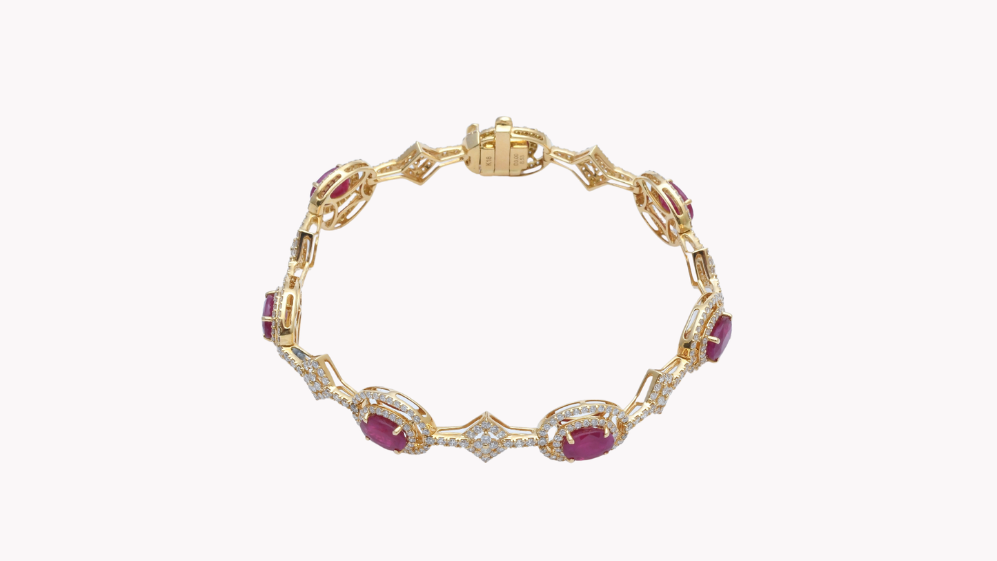 Ruby Oval Bracelet K18YG_Rara Bellezza 〜ララ ベレーツァ 稀代の美〜