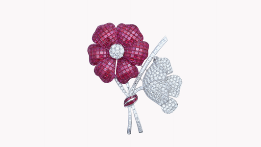 Ruby & Diamond Brooch K18WG_Rara Bellezza 〜ララ ベレーツァ 稀代の美〜