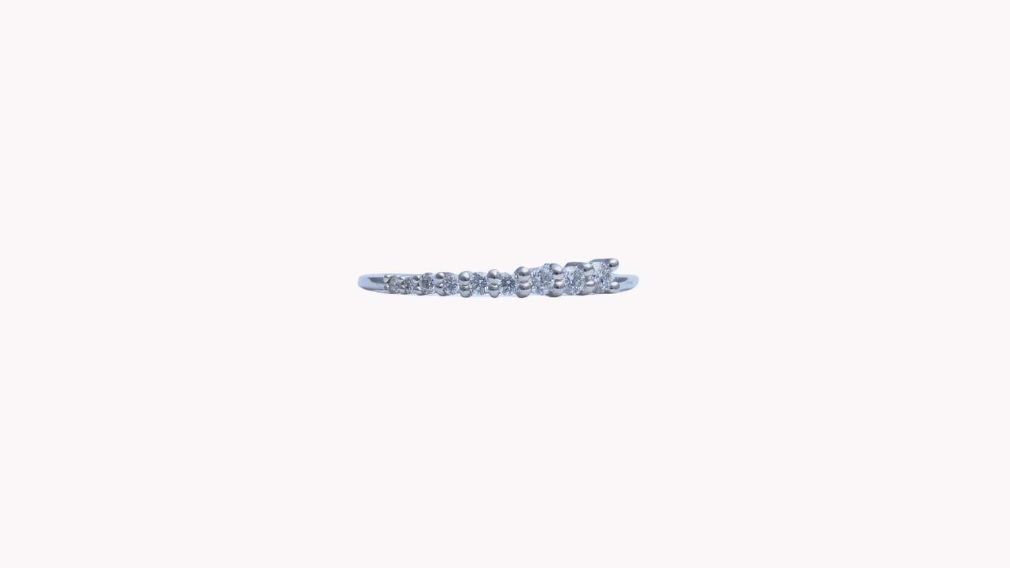 Linear Voice リング_K18WG 9P D0.15ct ラインR_My First Jewelry マイファーストジュエリー