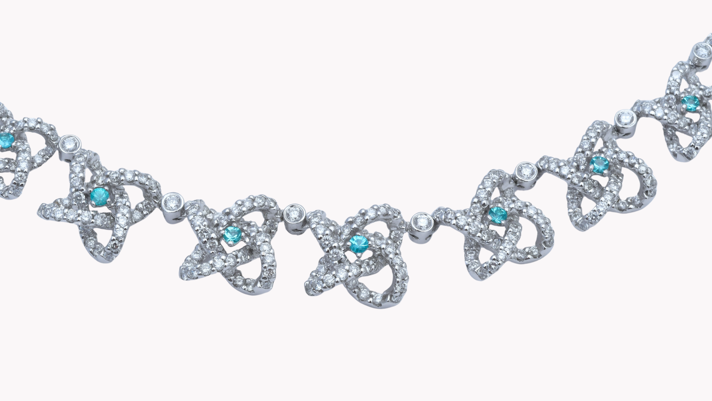 Paraiba & Diamond Necklace K18WG_Rara Bellezza 〜ララ ベレーツァ 稀代の美〜