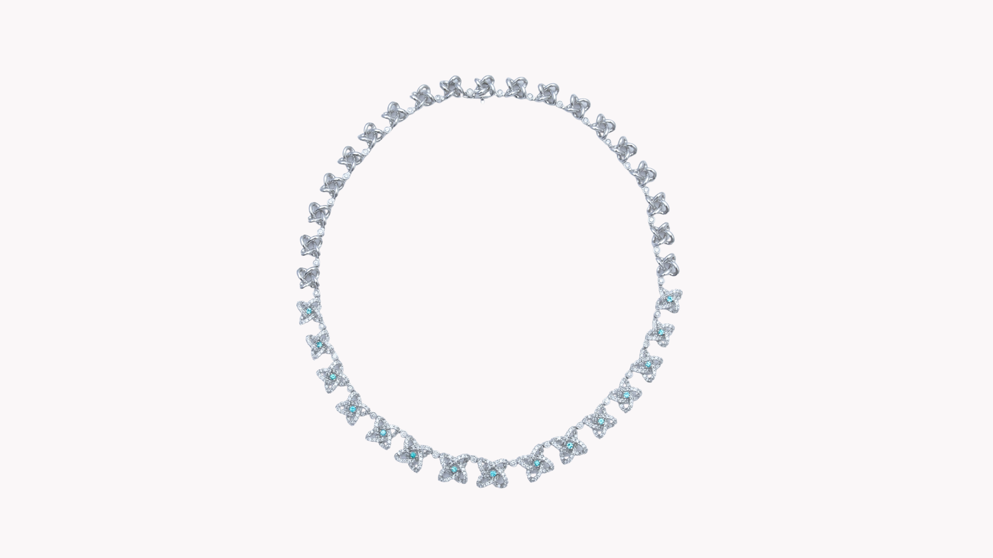 Paraiba & Diamond Necklace K18WG_Rara Bellezza 〜ララ ベレーツァ 稀代の美〜