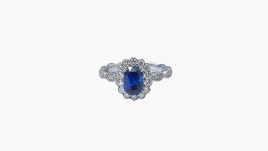 Royal-Blue Sapphire Halo Pt900_J Superlative 〜ジェイスパーラティブ 最上級の輝き〜
