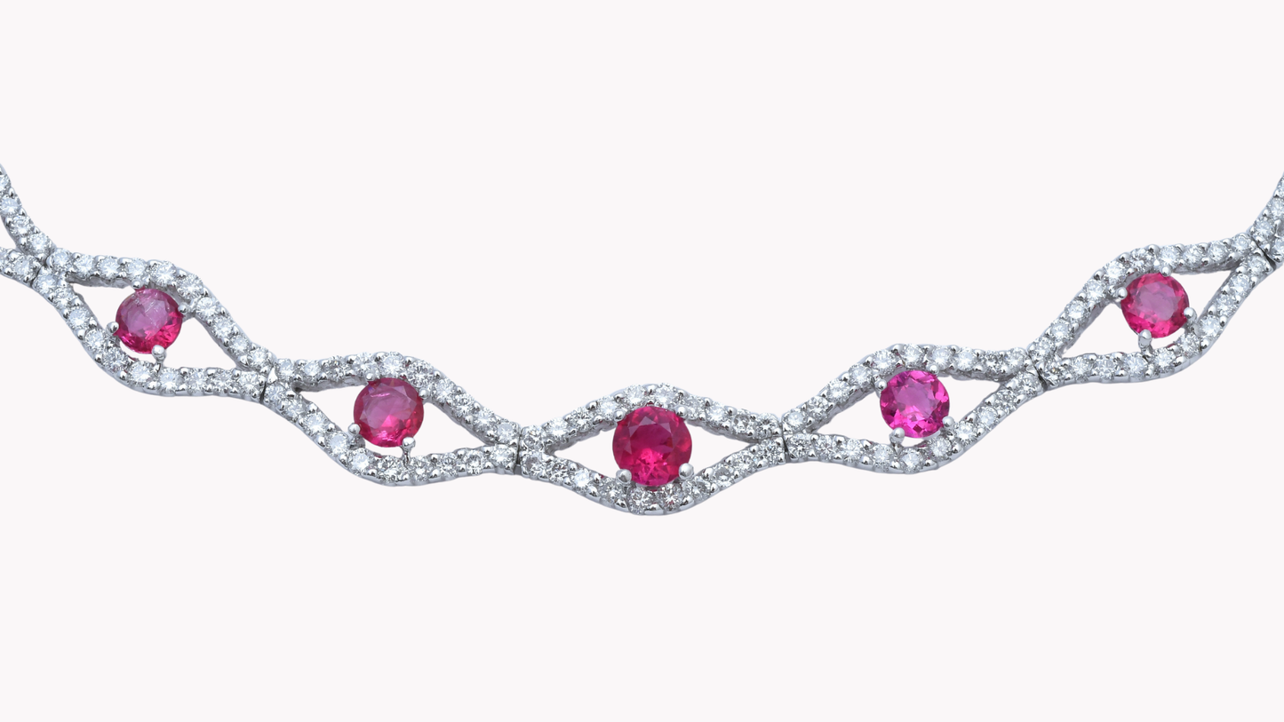 Red Beryl Necklace K18WG_Rara Bellezza 〜ララ ベレーツァ 稀代の美〜